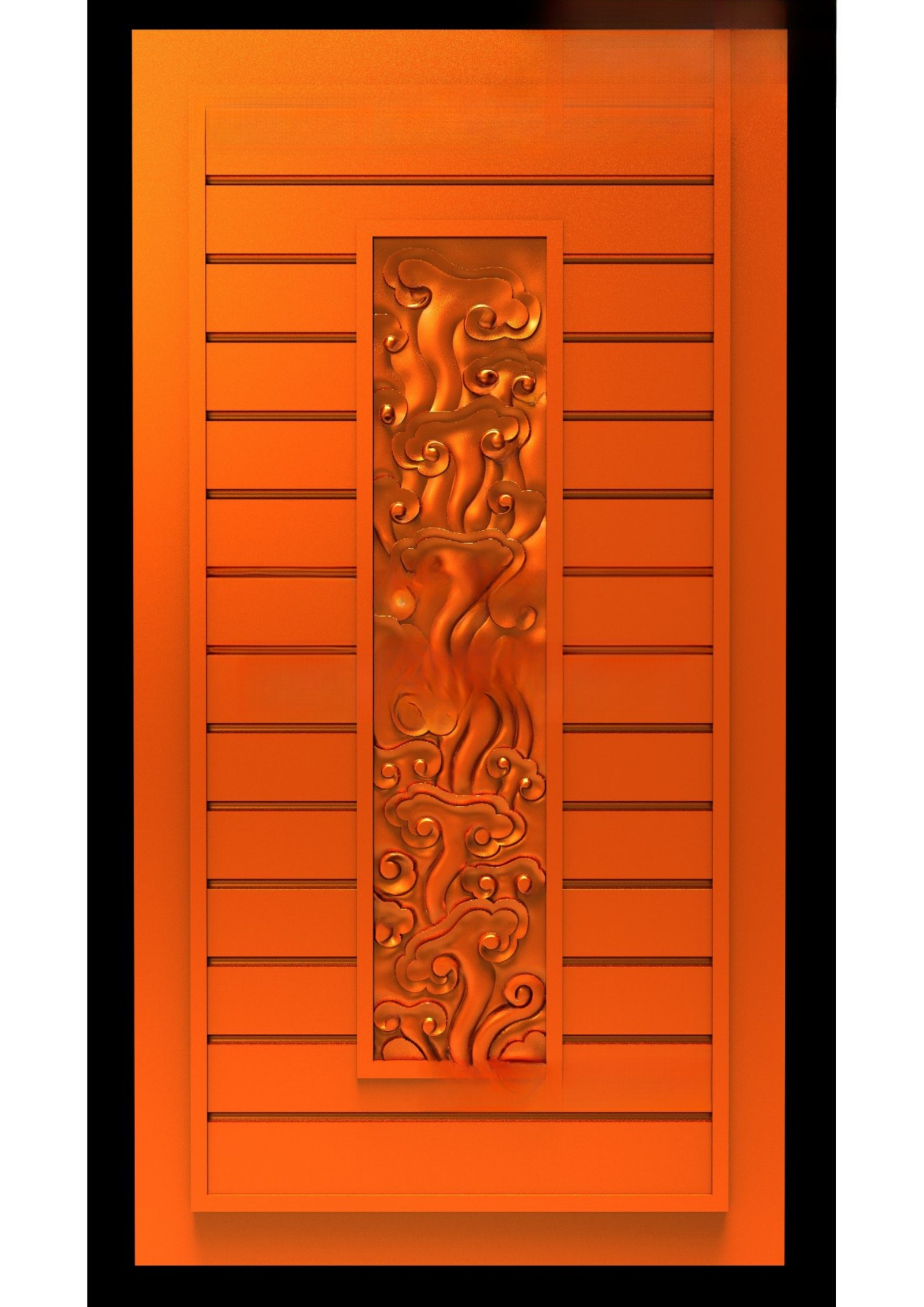 GSK NEW YEAR DOORS - PAGE-23 Modern Abstract Cloud Motif Carved Door 3D Model